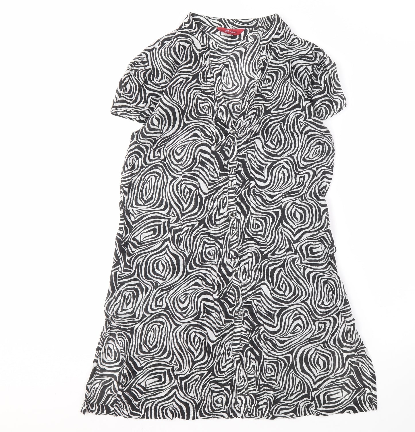 Monsoon Women's Black White Animal Print Dress Size 10