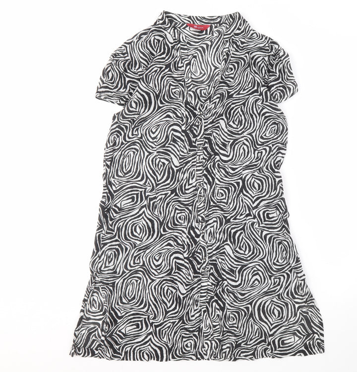 Monsoon Women's Black White Animal Print Dress Size 10
