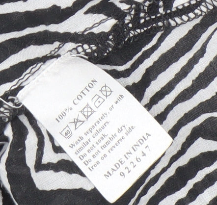Monsoon Women's Black White Animal Print Dress Size 10