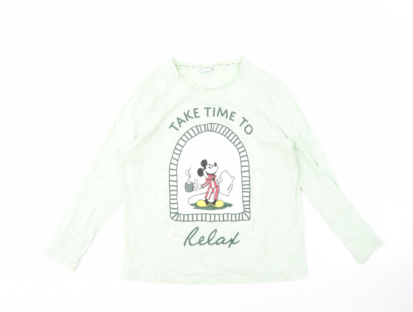 TU Mickey & Friends Women's Green Pyjama Top S