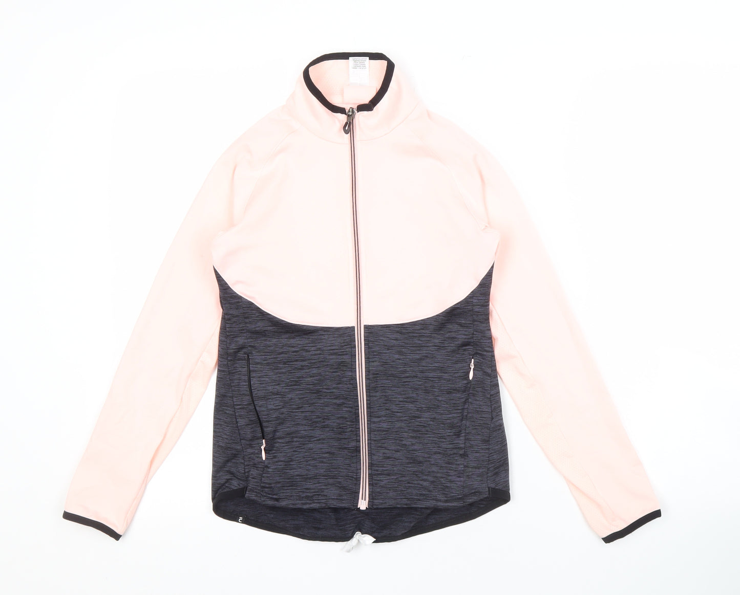 Decathlon Girls Pink Black Track Jacket - 10-11 Years