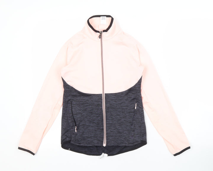 Decathlon Girls Pink Black Track Jacket - 10-11 Years