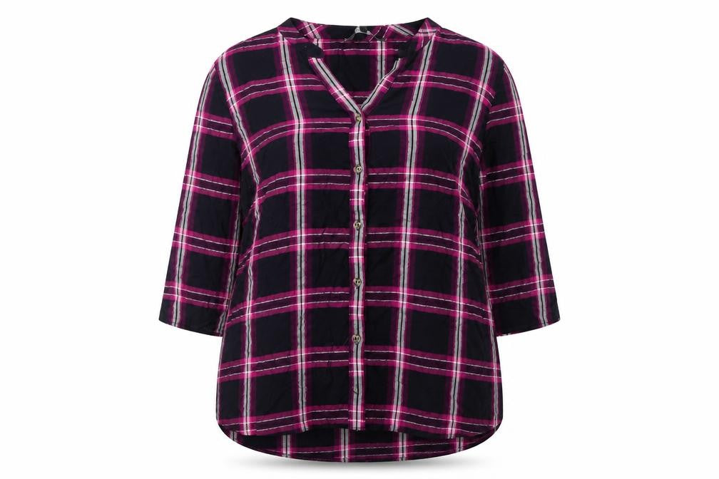 Front view of Bonmarché Women's Multicoloured Button-Up Shirt