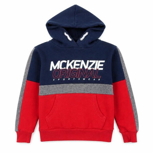 McKenzie Boys Colourblock Hoodie 5-6 Years - Blue/Red/Grey