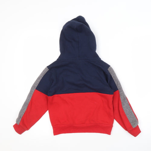 McKenzie Boys Colourblock Hoodie 5-6 Years - Blue/Red/Grey