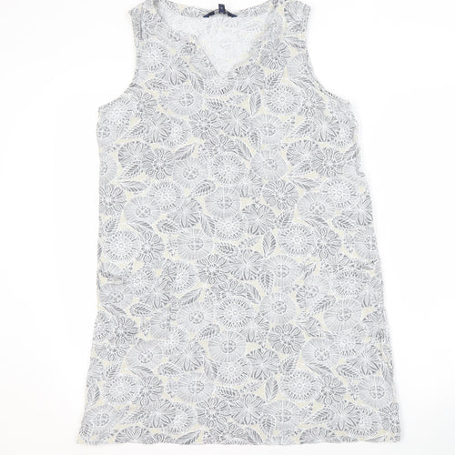 Maine New England Women's Grey Floral Shift Dress Size 14
