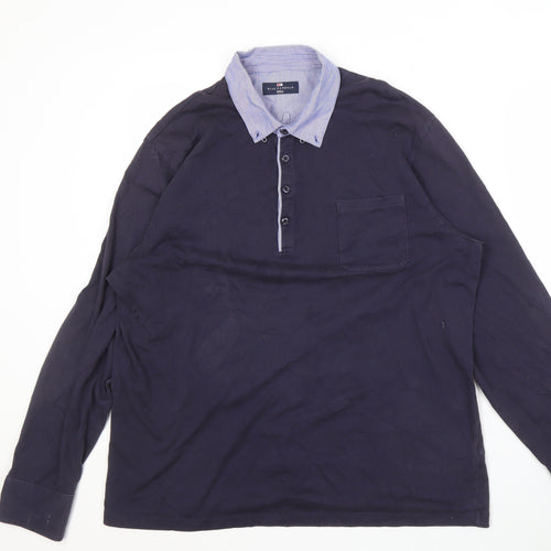 Marks and Spencer Blue Long Sleeve Polo M