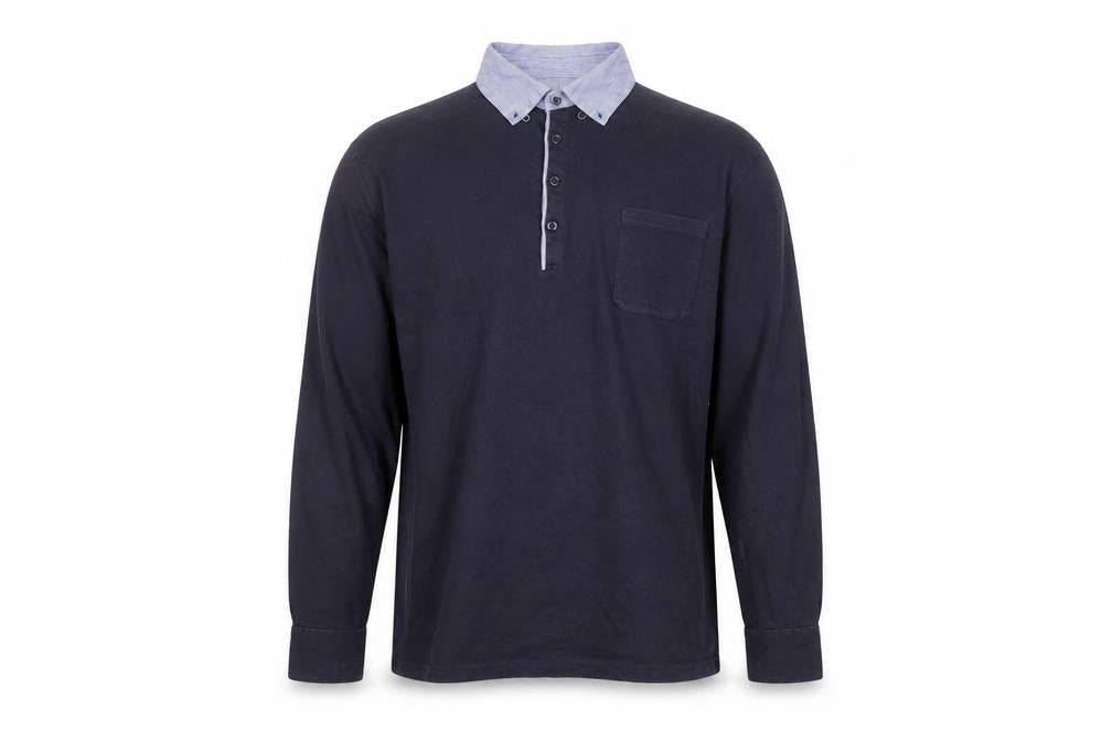 Front view of Marks & Spencer Blue Long Sleeve Polo M