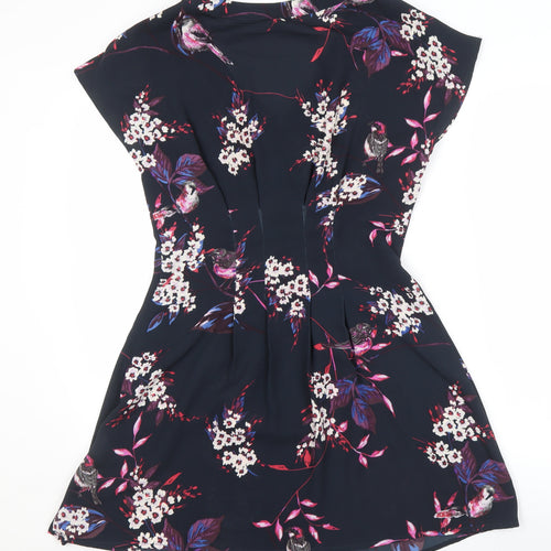 Warehouse Women's Multicoloured Floral V-Neck Dress