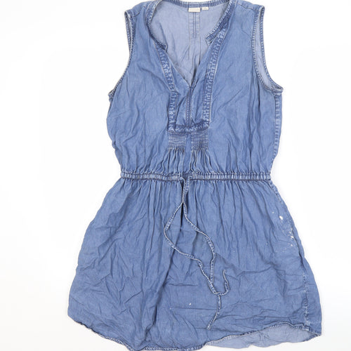 Gap Women's Blue Chambray Shirt Dress M