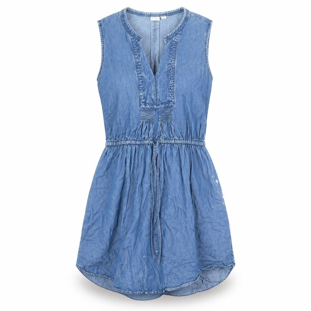 Front view of Gap Women's Blue Chambray Shirt Dress M