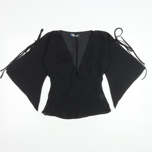 Slave London Women's Black Kimono Blouse, Size 8
