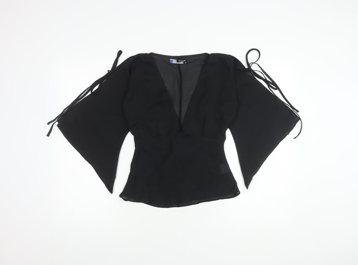 Slave London Women's Black Kimono Blouse, Size 8