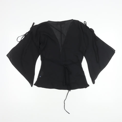 Slave London Women's Black Kimono Blouse, Size 8