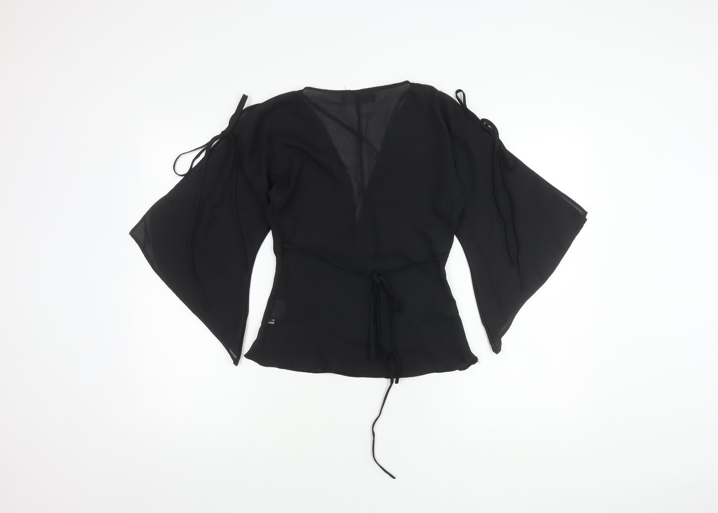 Slave London Women's Black Kimono Blouse, Size 8