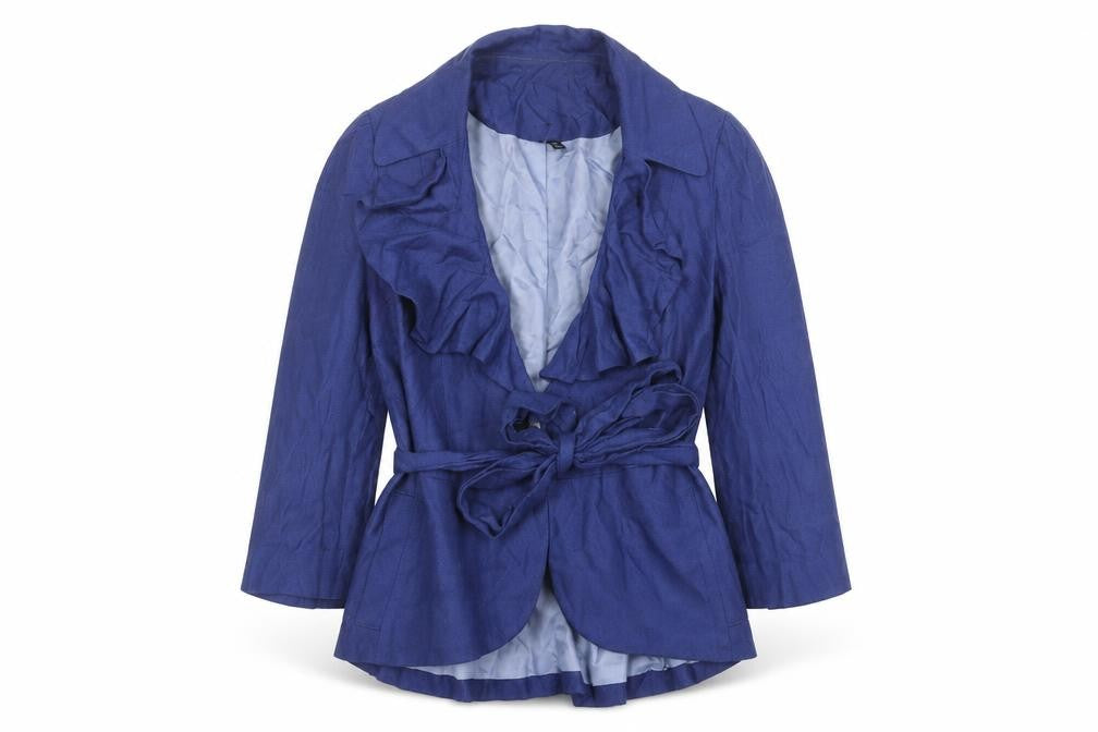 Front view of Topshop Women's Blue Blazer UK 10 Regular