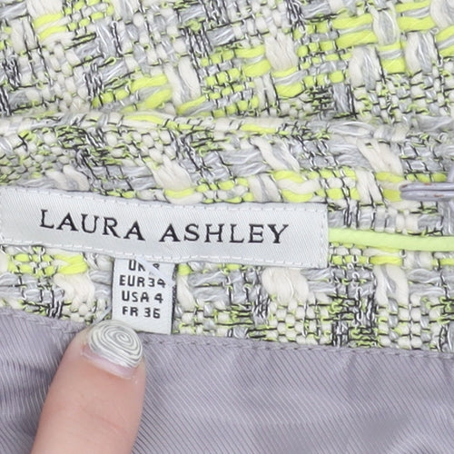 Laura Ashley Women's Check Knee Length Skirt, Size 6, Multicoloured
