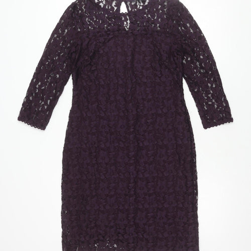 Marks and Spencer Women's Purple Floral Long Dress Size 10