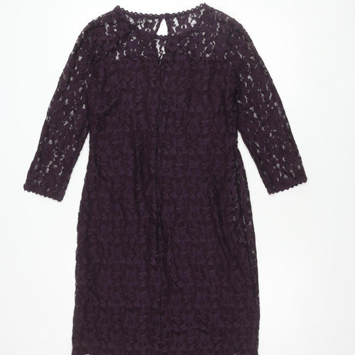 Marks and Spencer Women's Purple Floral Long Dress Size 10