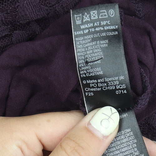 Marks and Spencer Women's Purple Floral Long Dress Size 10
