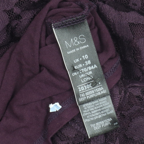 Marks and Spencer Women's Purple Floral Long Dress Size 10