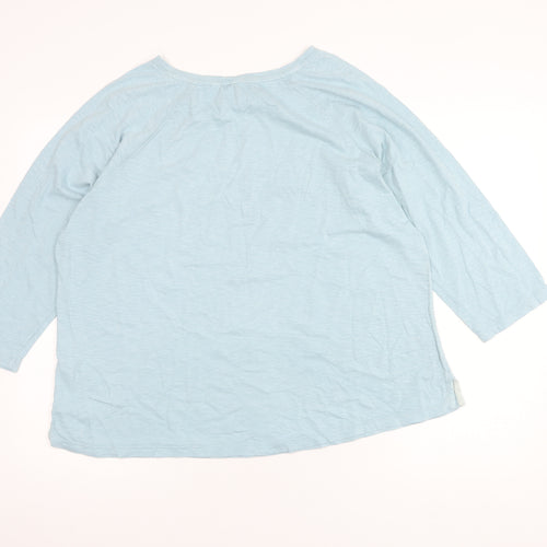 Fat Face Women's Blue Relaxed 3/4 Sleeve Top - Size 18