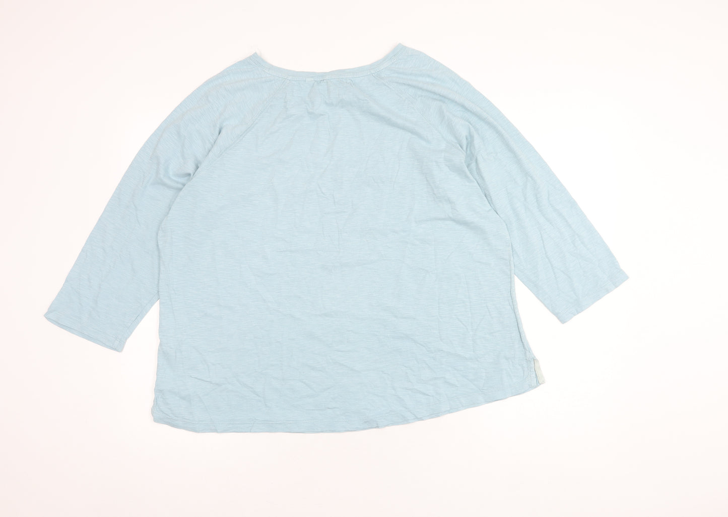 Fat Face Women's Blue Relaxed 3/4 Sleeve Top - Size 18