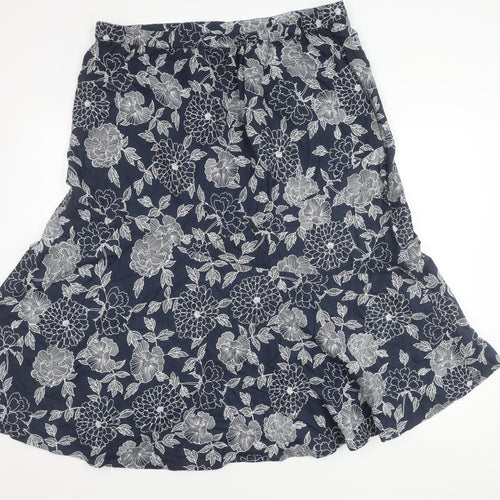 Julipa Women's Blue A-Line Floral Midi Skirt