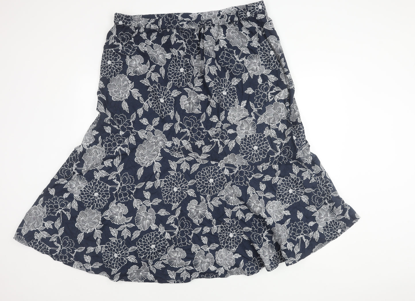 Julipa Women's Blue A-Line Floral Midi Skirt