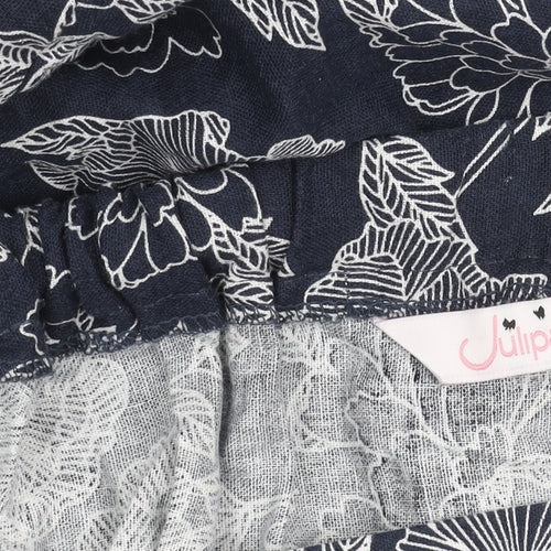 Julipa Women's Blue A-Line Floral Midi Skirt