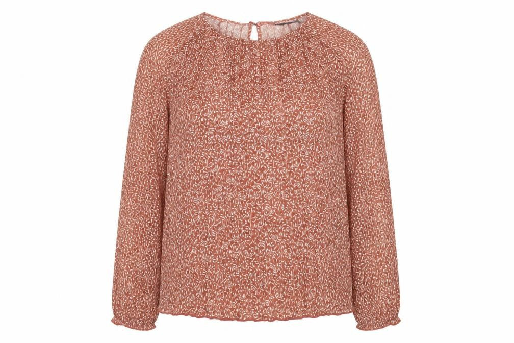 Front view of Marks & Spencer Women's Red Floral Blouse, size 10