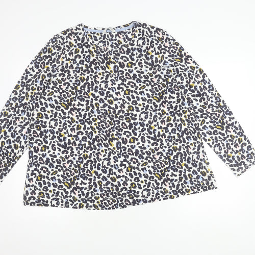 Joules Women's Multicoloured Leopard Cotton Top Size 18