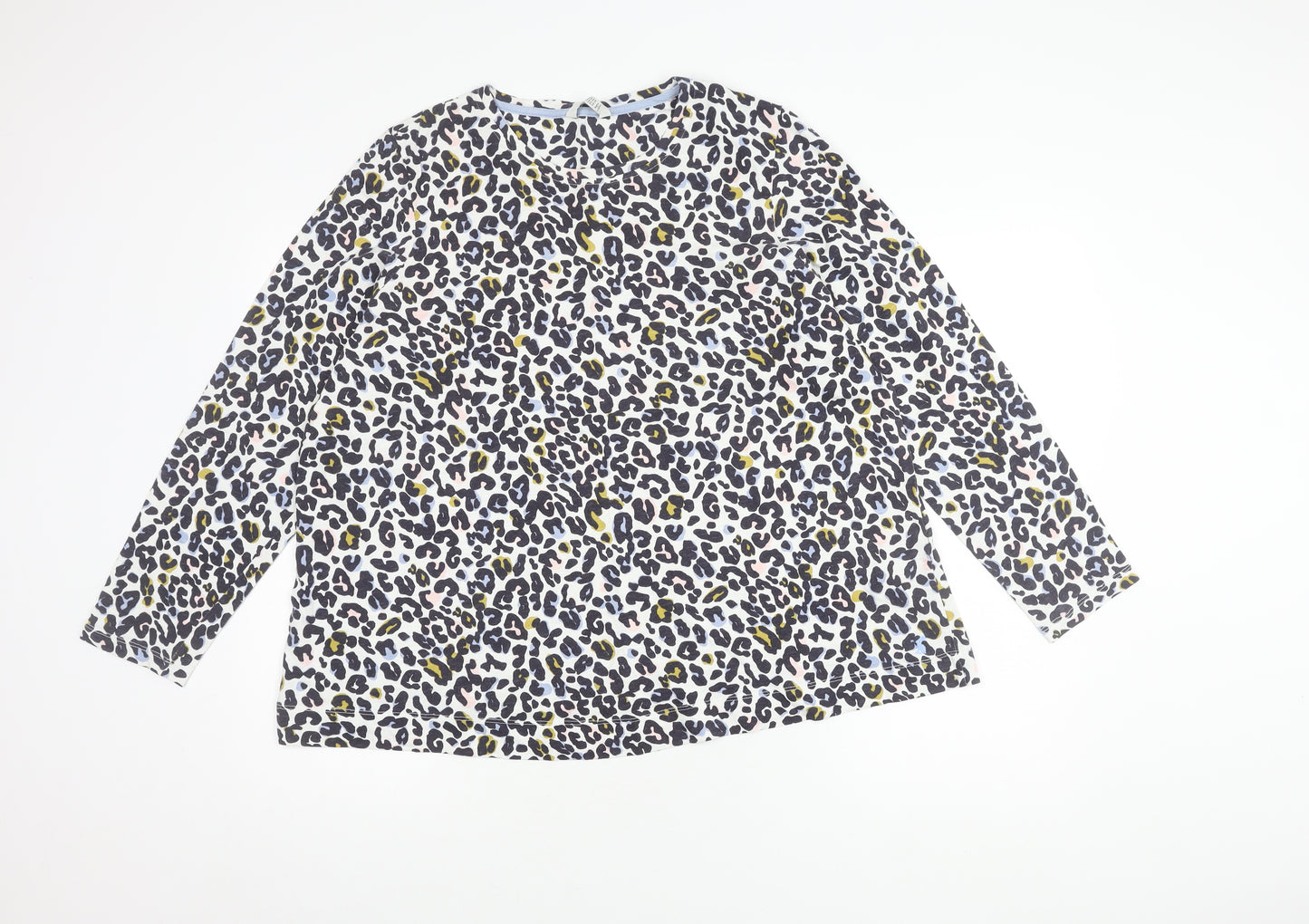 Joules Women's Multicoloured Leopard Cotton Top Size 18