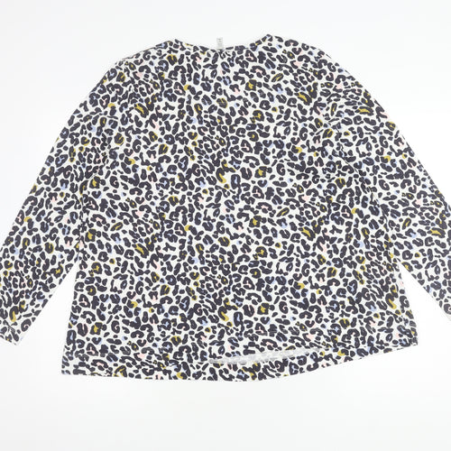 Joules Women's Multicoloured Leopard Cotton Top Size 18