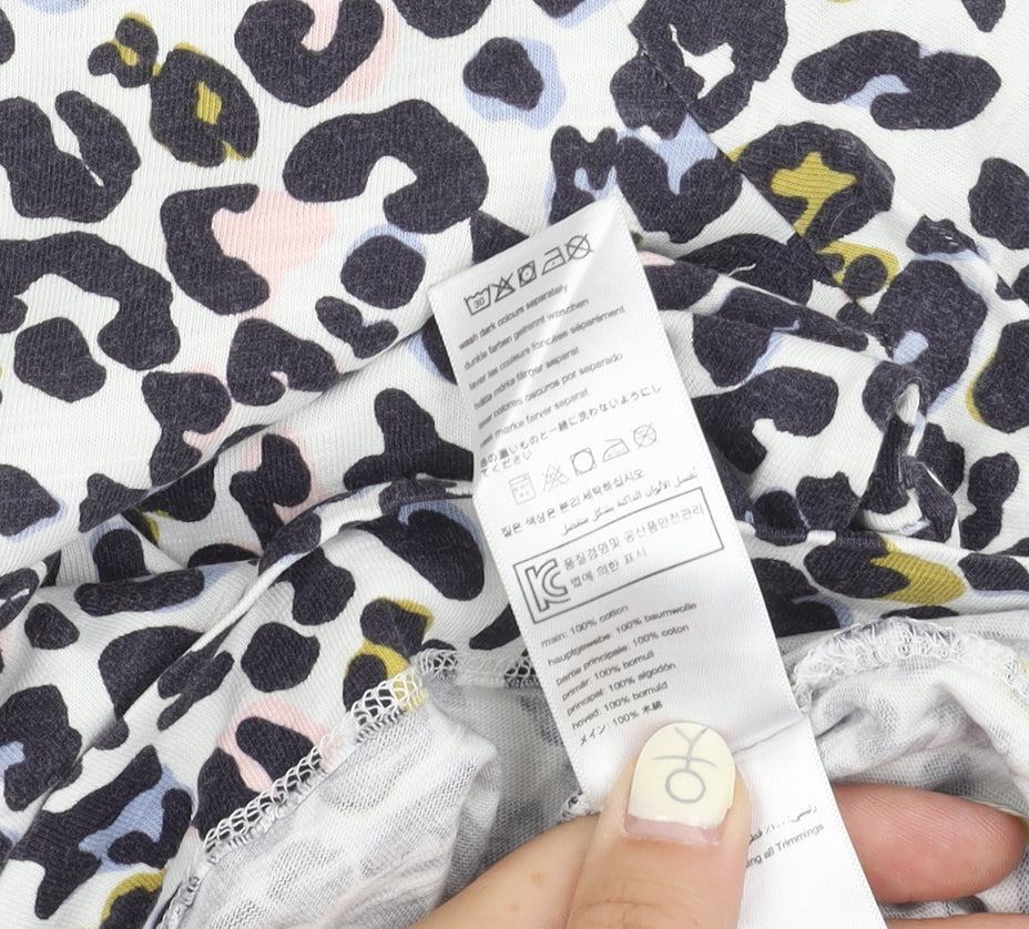 Joules Women's Multicoloured Leopard Cotton Top Size 18