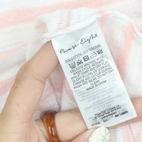 Phase Eight Women's Striped Knit Top, M, 3/4 Sleeve