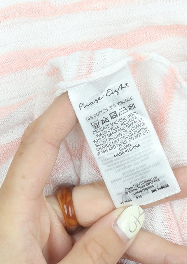 Phase Eight Women's Striped Knit Top, M, 3/4 Sleeve