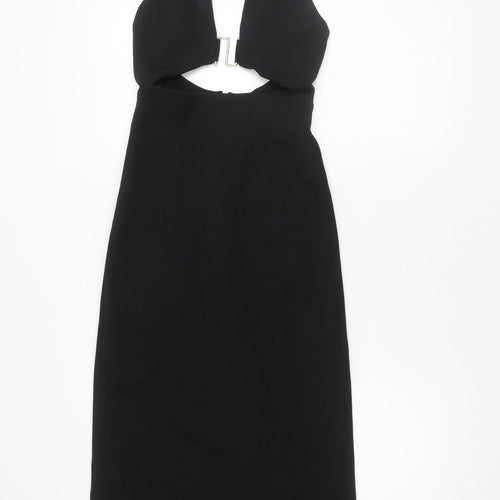 Zara Women’s Black Halter Midi Sheath Dress XS