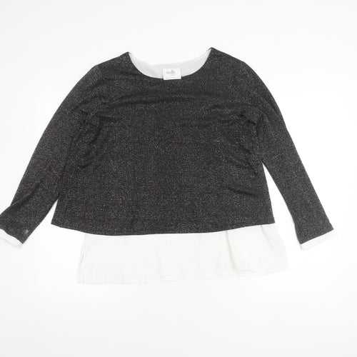 Wallis Petite Black Long Sleeve Top UK 12