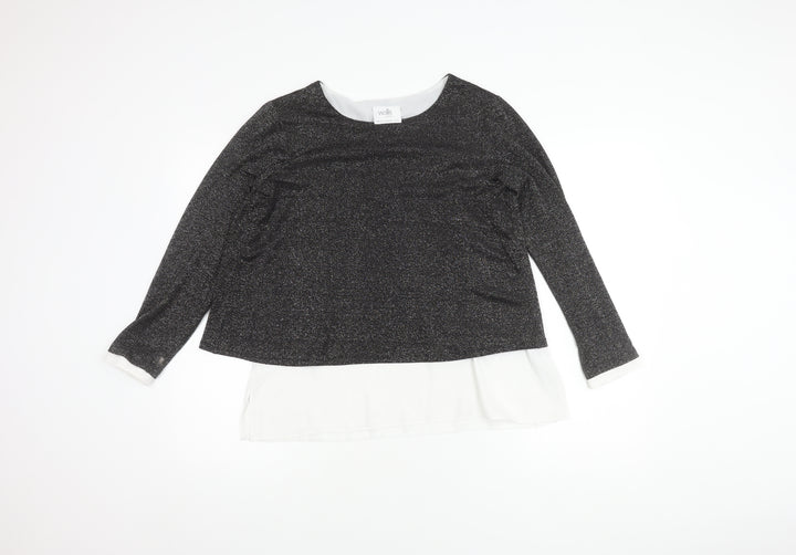Wallis Petite Black Long Sleeve Top UK 12