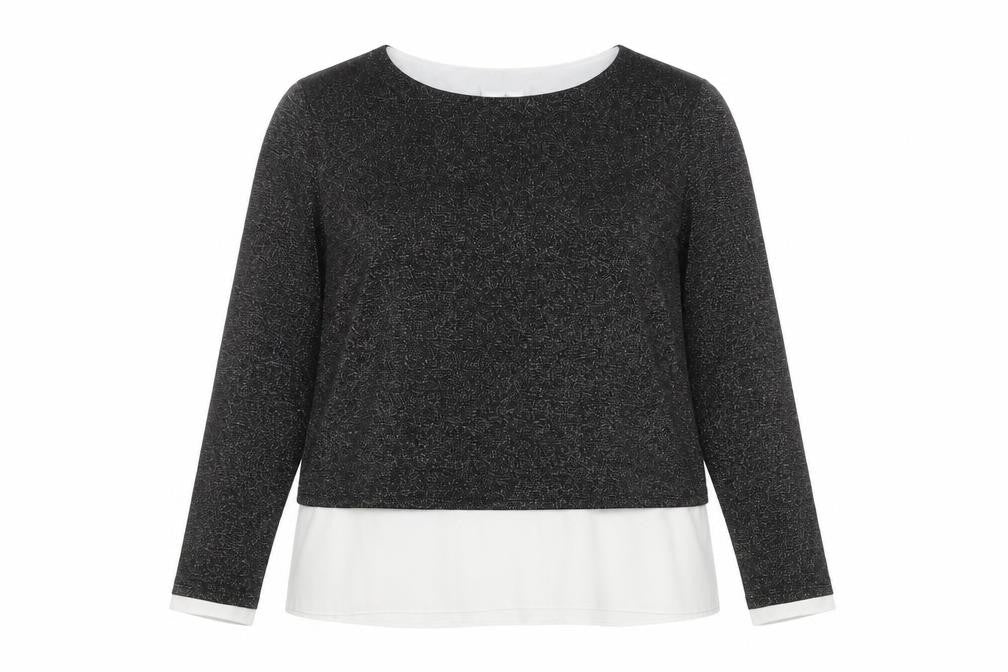 Front view of Wallis Petite Black Long Sleeve Top UK 12