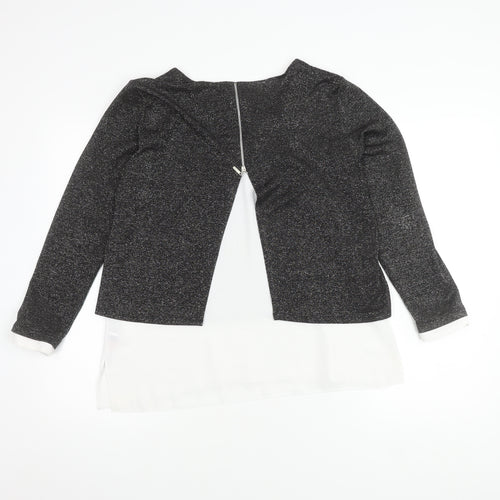 Wallis Petite Black Long Sleeve Top UK 12