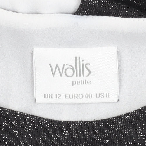 Wallis Petite Black Long Sleeve Top UK 12