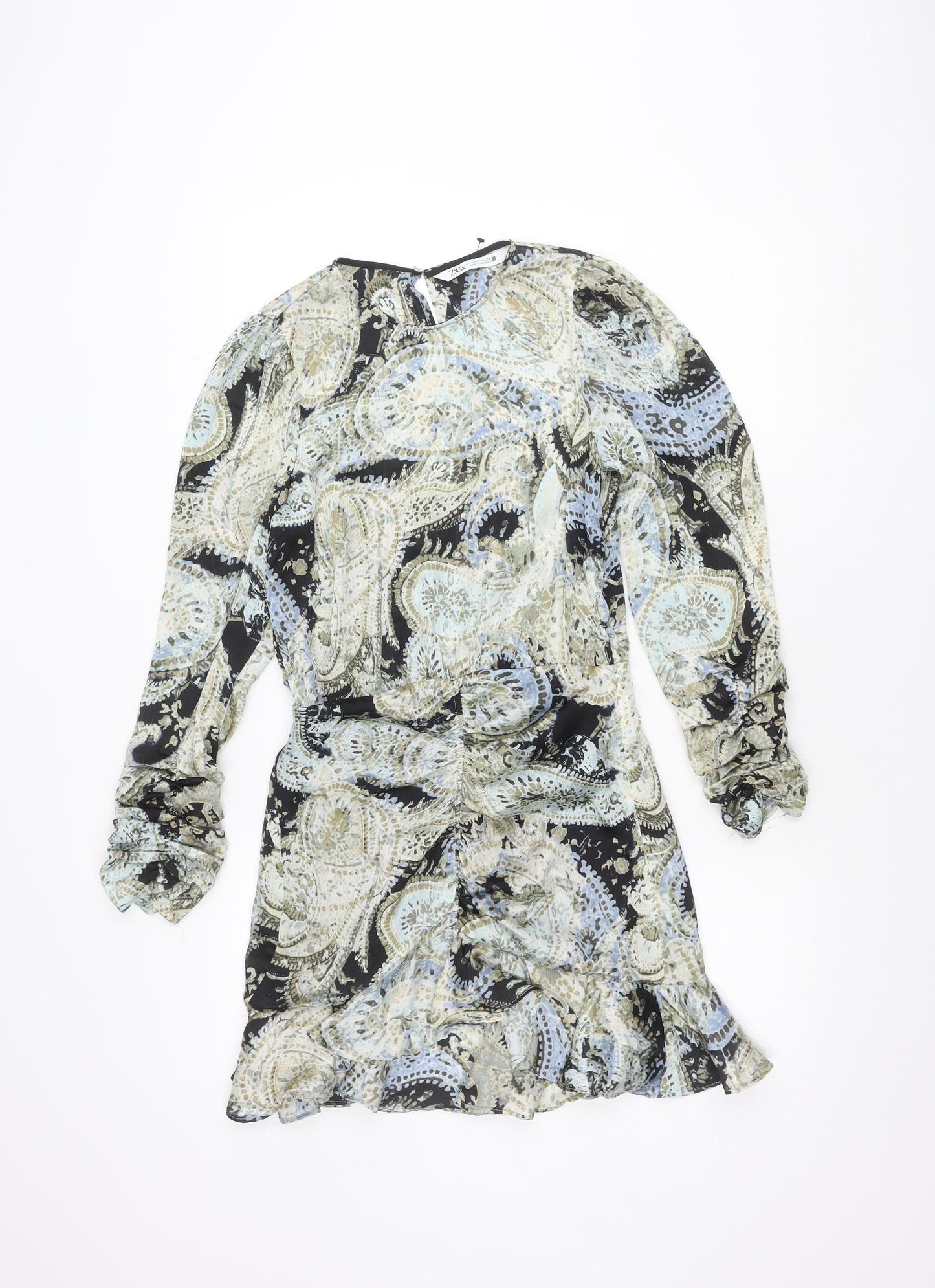 ZARA Women's Multicoloured Paisley Dress Size 8