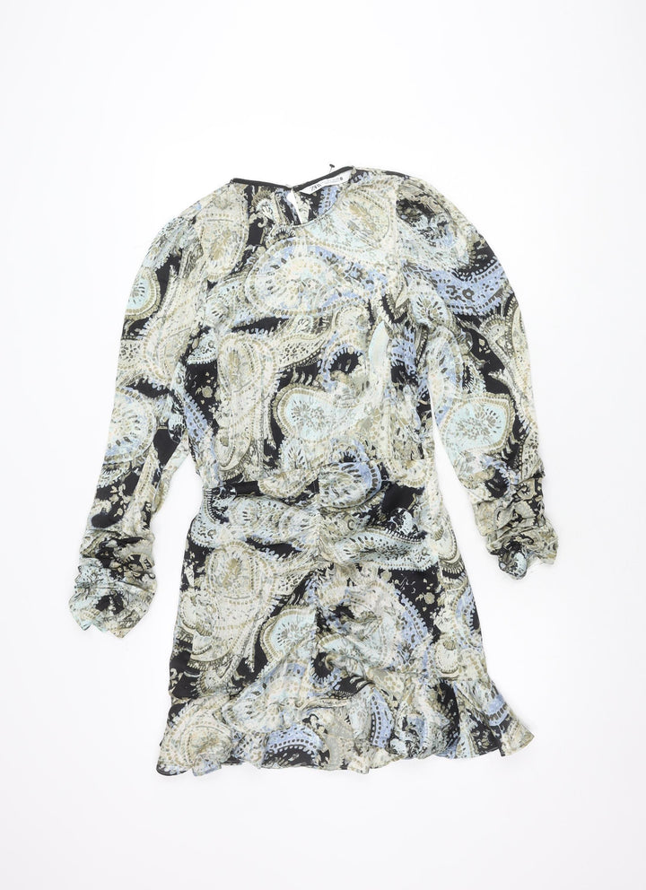 ZARA Women's Multicoloured Paisley Dress Size 8