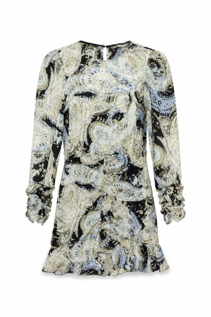 Front view of Zara Women's Multicoloured Paisley Dress, size 8