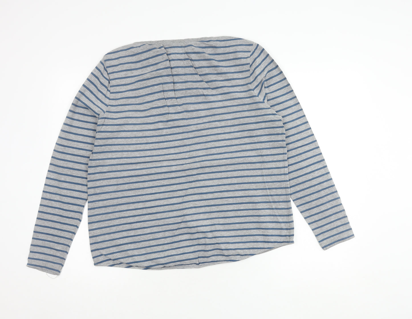 Fat Face Women's Grey Striped Long Sleeve T-Shirt Size 16