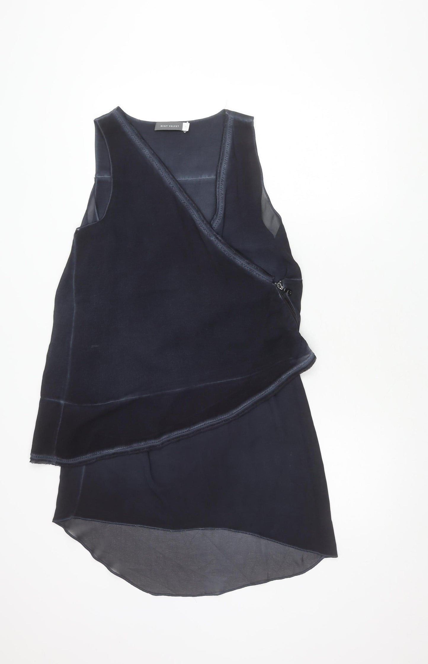 Mint Velvet Women's Blue Wrap Top, Size 10