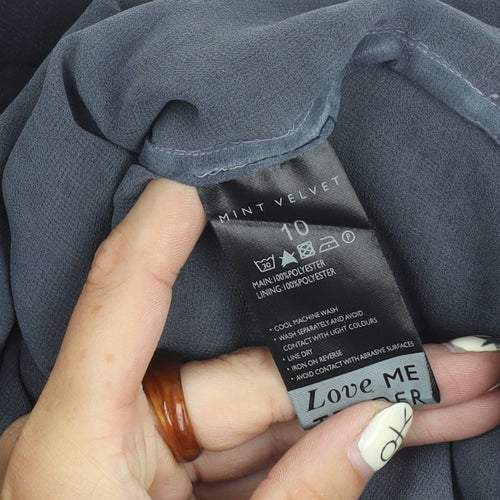 Mint Velvet Women's Blue Wrap Top, Size 10