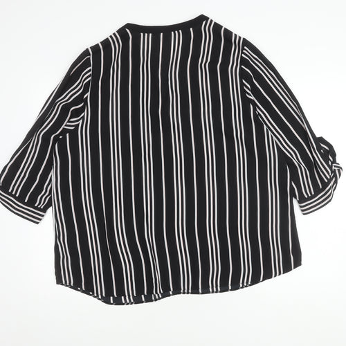 Debenhams Women's Black Striped Blouse Size 20